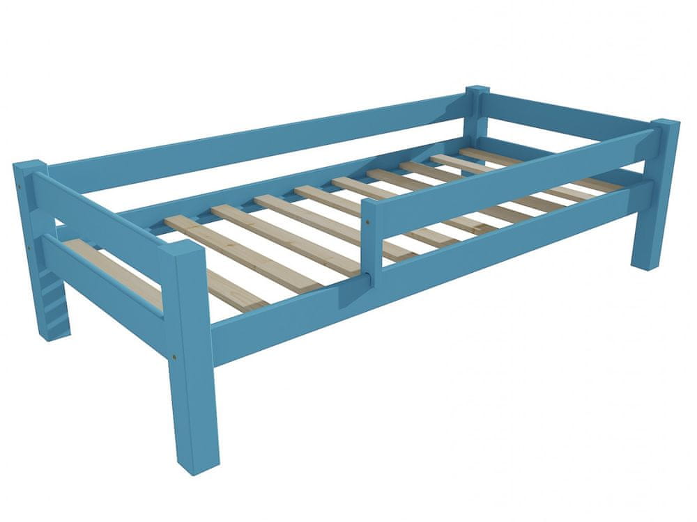 eoshop Detská posteľ 8X8 01C so zábranou (Rozmer: 70 x 160 cm, Farba dreva: farba modrá)